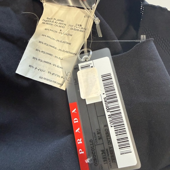 Prada Girocollo Jersey Intero Short Sleeve Top | Size S | Dark Blue / Black - Picture 8 of 15